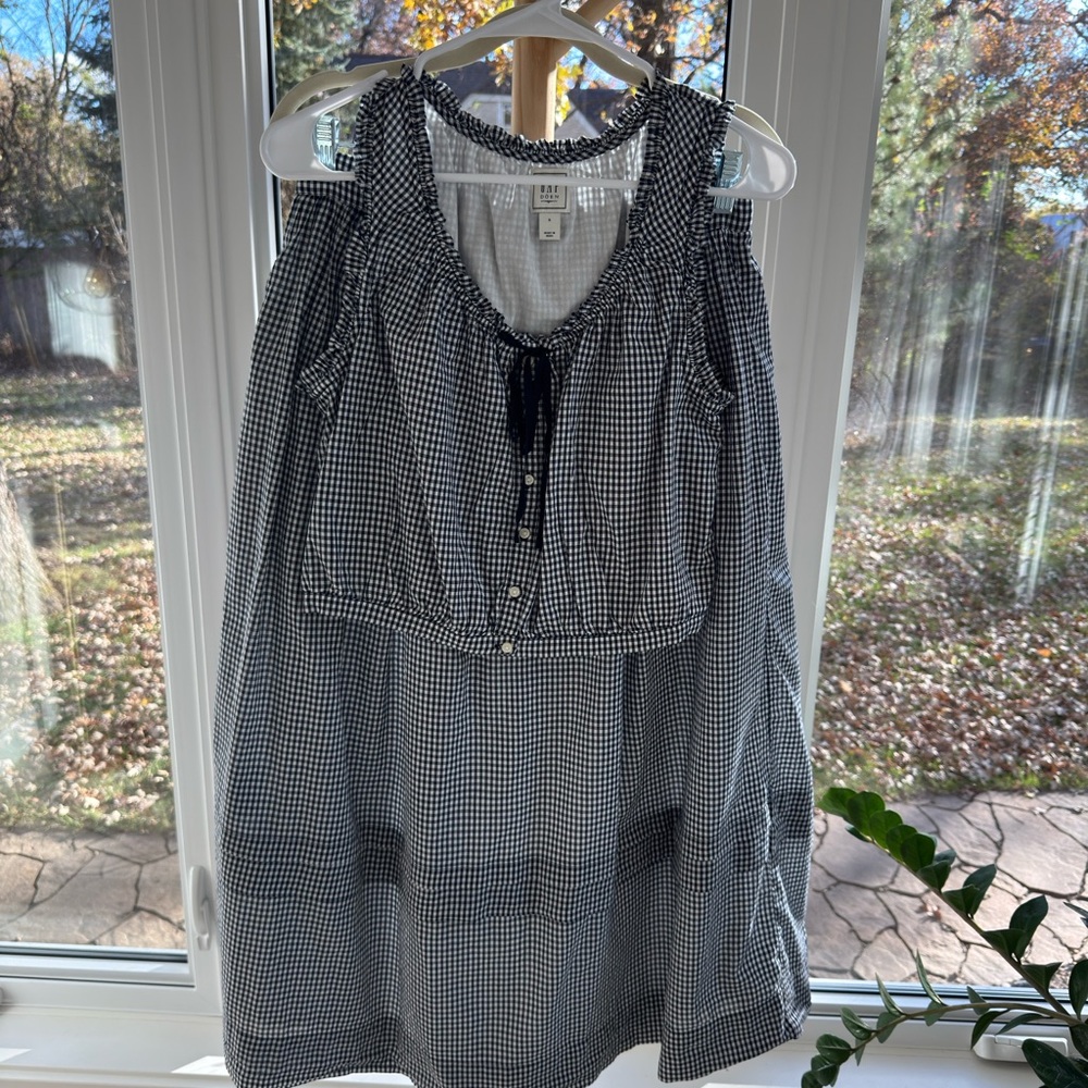 Gap × DÔEN Navy Gingham Cropped Tank & Maxi Skirt Set | Sold Out Small - Picture 2 of 7
